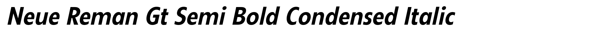 Neue Reman Gt Semi Bold Condensed Italic image